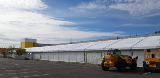 Zone de vestiaires temporaire